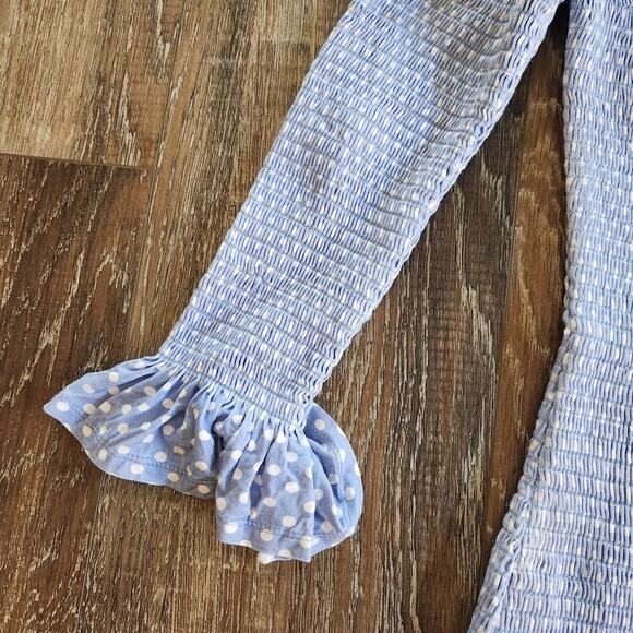 Caroline Constas Tilly Dress Blue White Mini Polka Dot Small Off the Shoulder - Picture 6 of 14